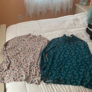 Two women’s Lands End long sleeve tops